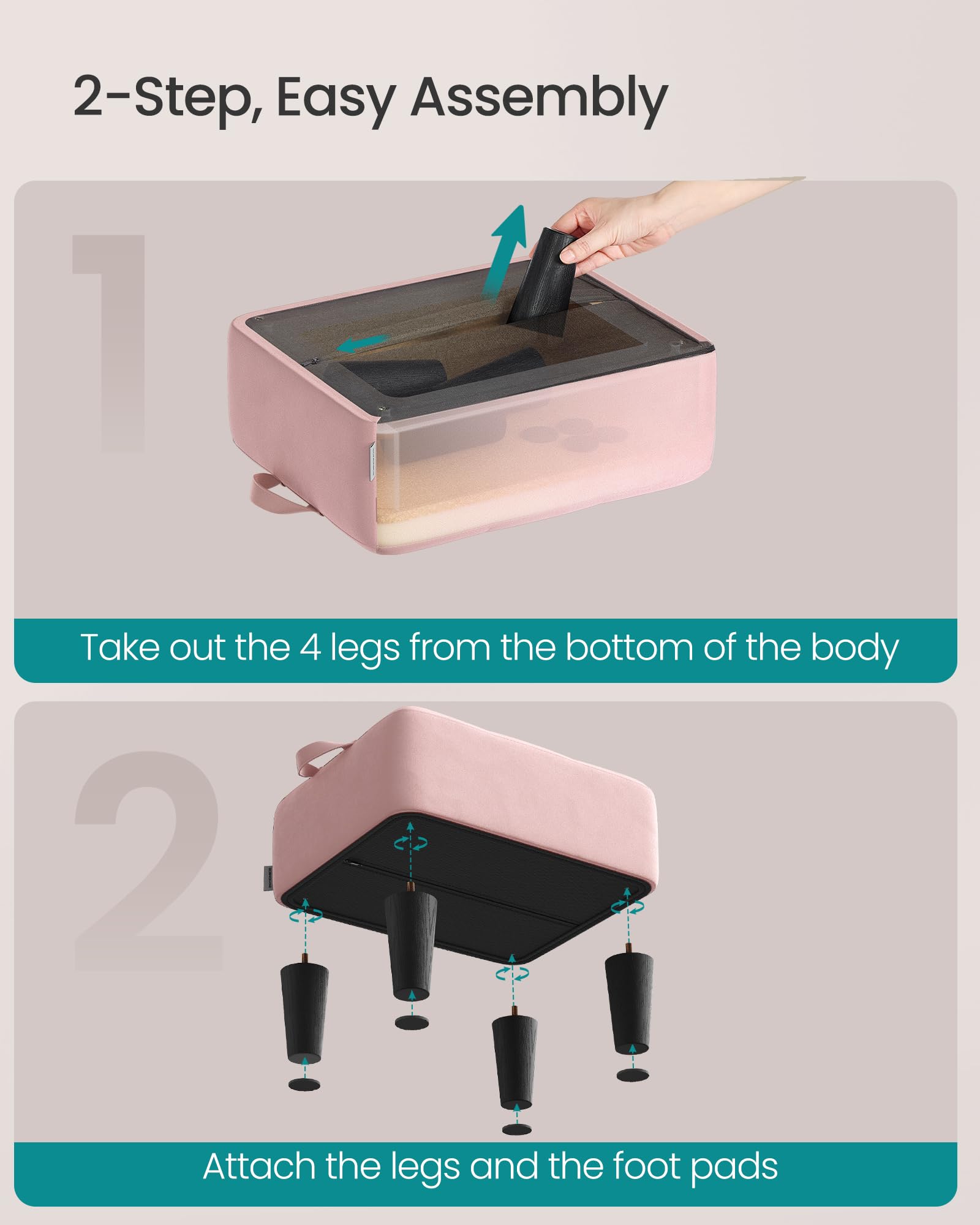 SONGMICS easy assembly in minutes without tools.
