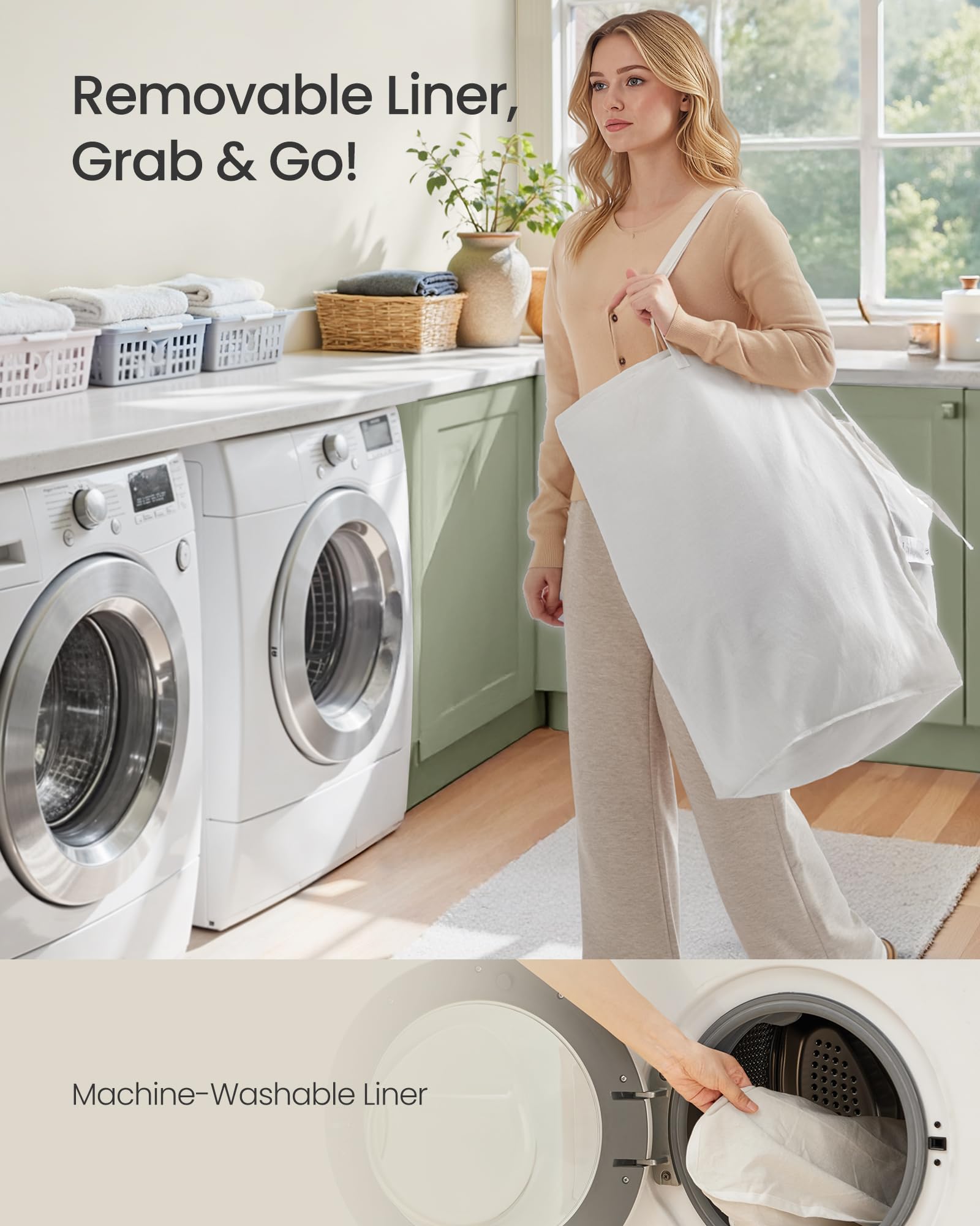 SongMics easy-to-carry cut-out handles for moving the hamper