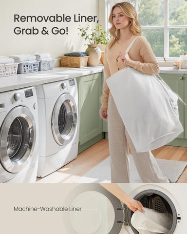 SongMics easy-to-carry cut-out handles for moving the hamper
