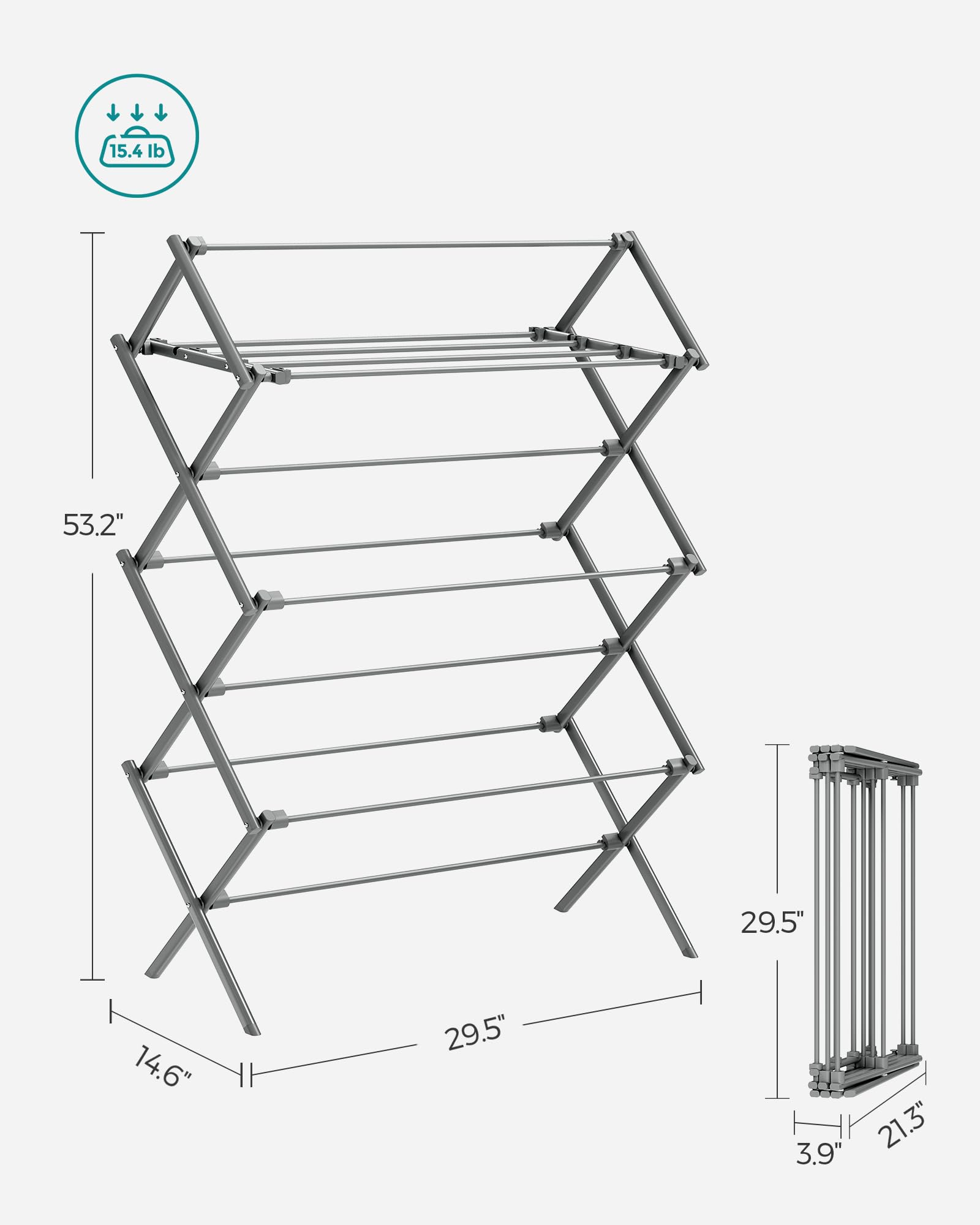 Songmics energy-efficient airer reduces tumble dryer reliance.