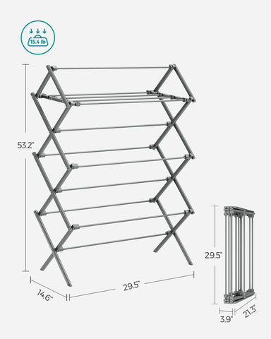 Songmics energy-efficient airer reduces tumble dryer reliance.