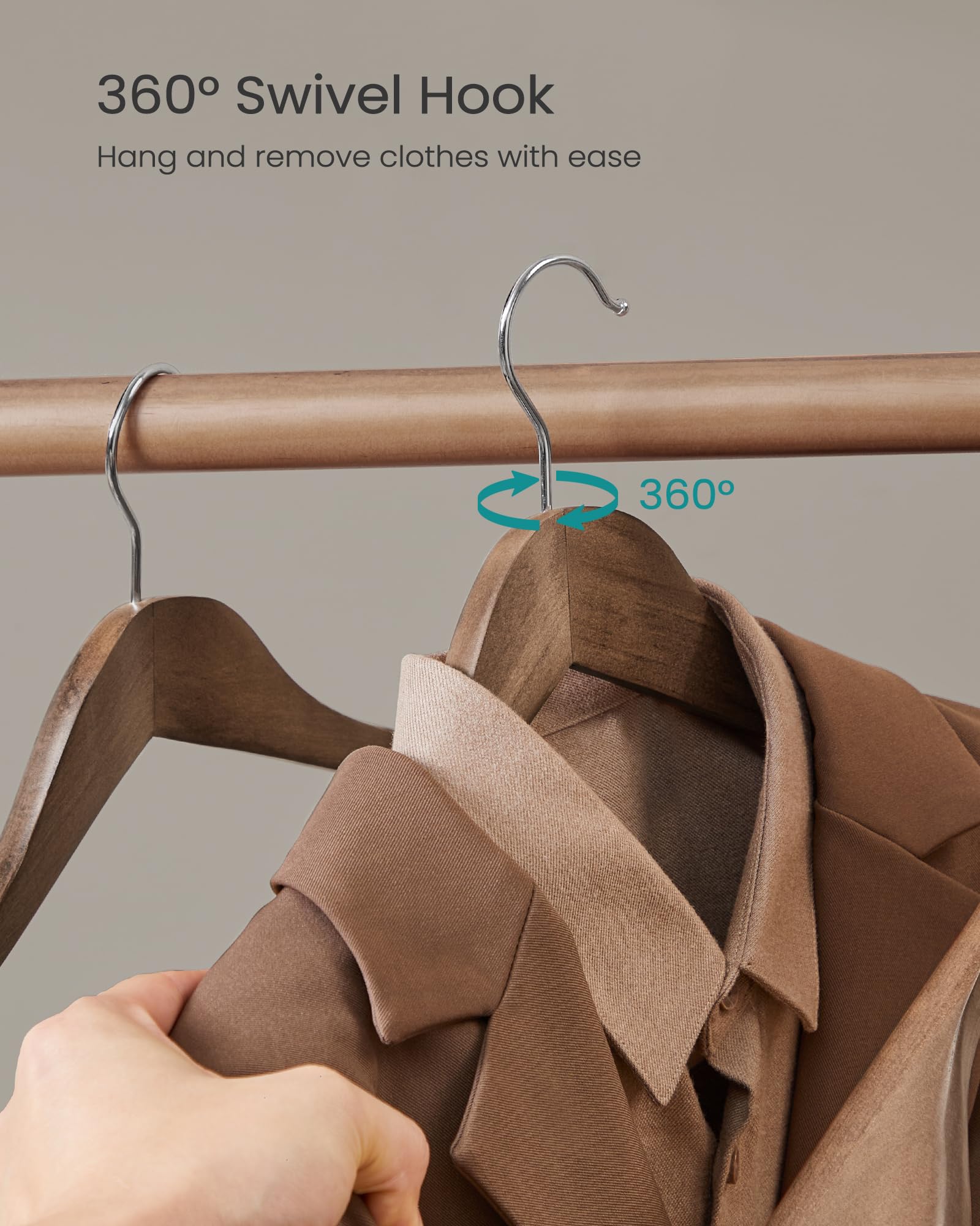 SongMics anti-slip bar keeps pants from sliding and wrinkling throughout the day.