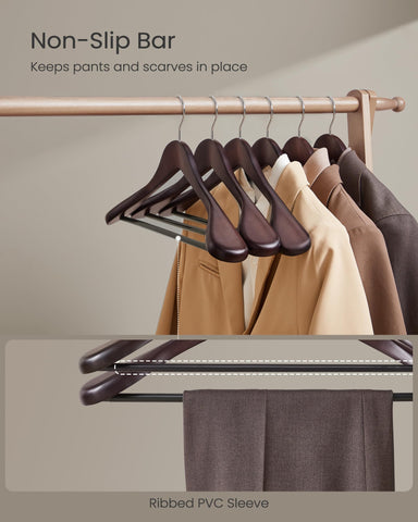 SONGMICS set of 10 hangers for complete outfit organization.