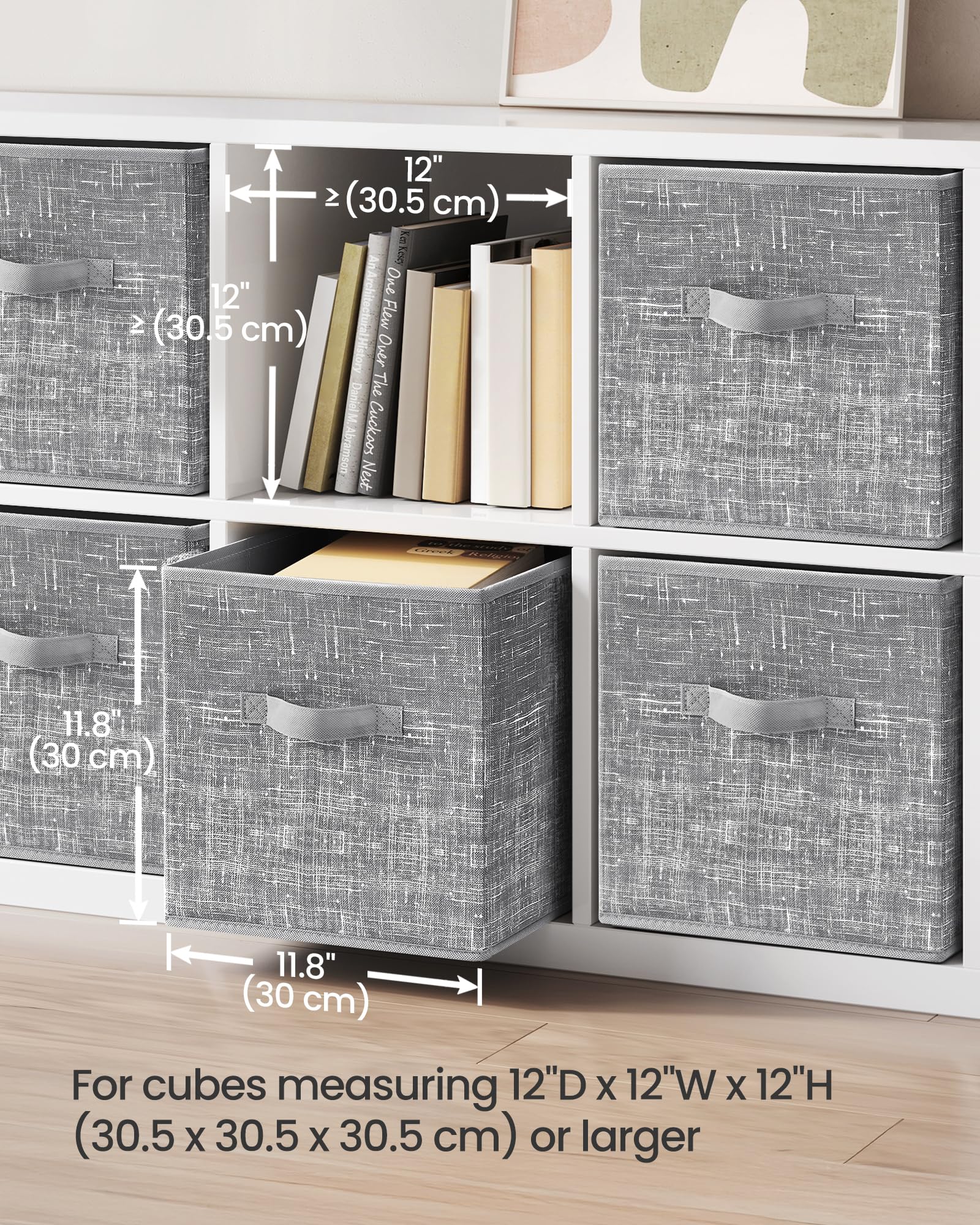 SONGMICS foldable bin with bottom board simplifies compact storage.