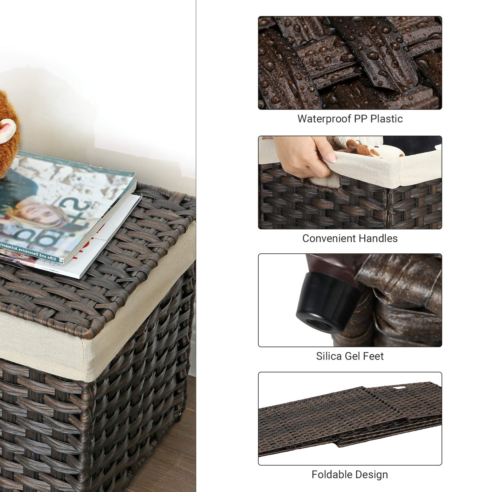SONGMICS foldable design folds flat for storage when not in use