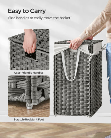 SONGMICS foldable design helps store the hamper when not in use.