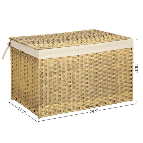 SONGMICS foldable storage basket collapses flat for compact storage.