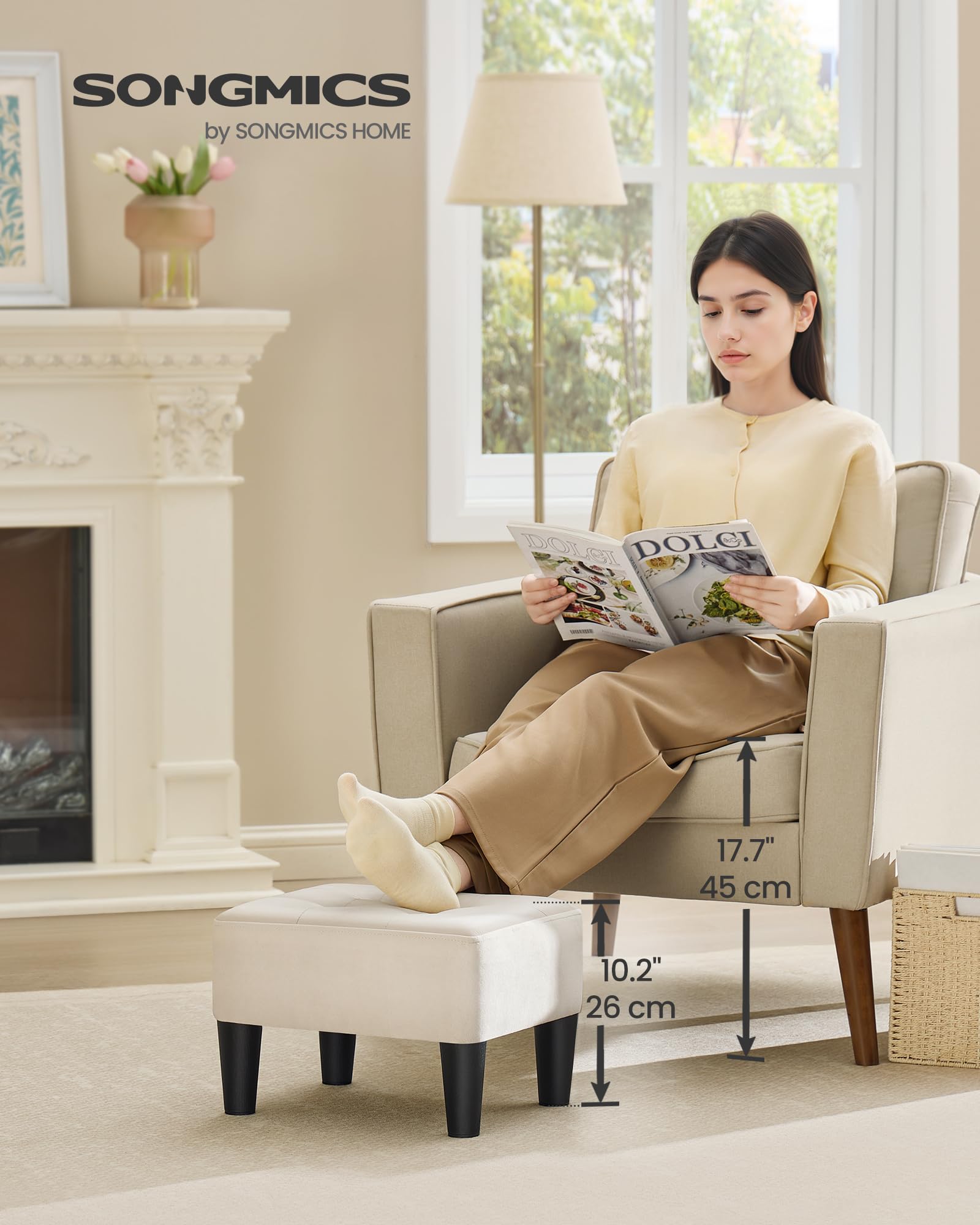 SONGMICS angled legs provide sturdy support up to 330 lb.