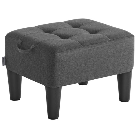 SONGMICS foot stool legs demonstrate sturdy support for lounging and room rearrangement.