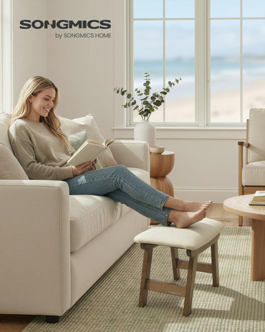 SONGMICS curved cushion delivers ergonomic comfort for extended desk use.