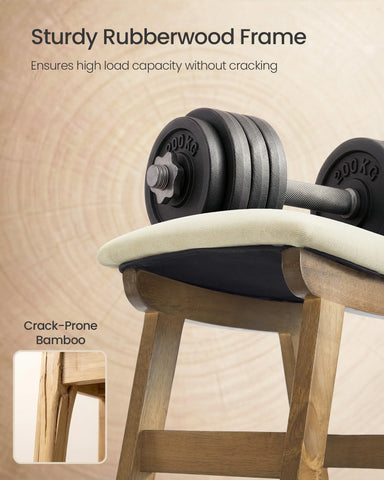SONGMICS footstool measures 24.9 x 39.1 x 30 cm for compact spaces.