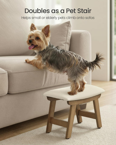 SONGMICS footstool doubles as a pet step or compact seat.