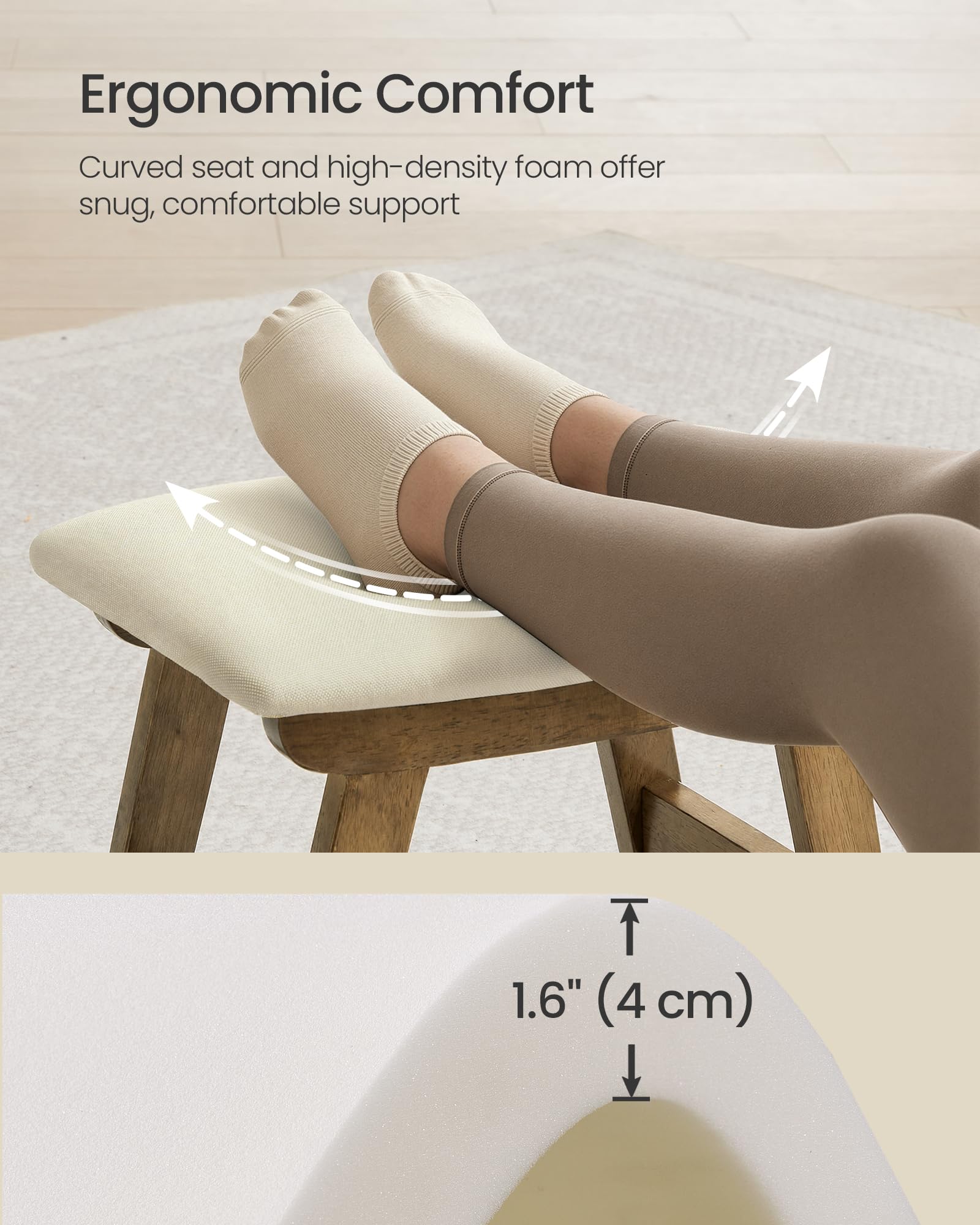 SONGMICS removable fabric cover for easy washing and quick cleaning.