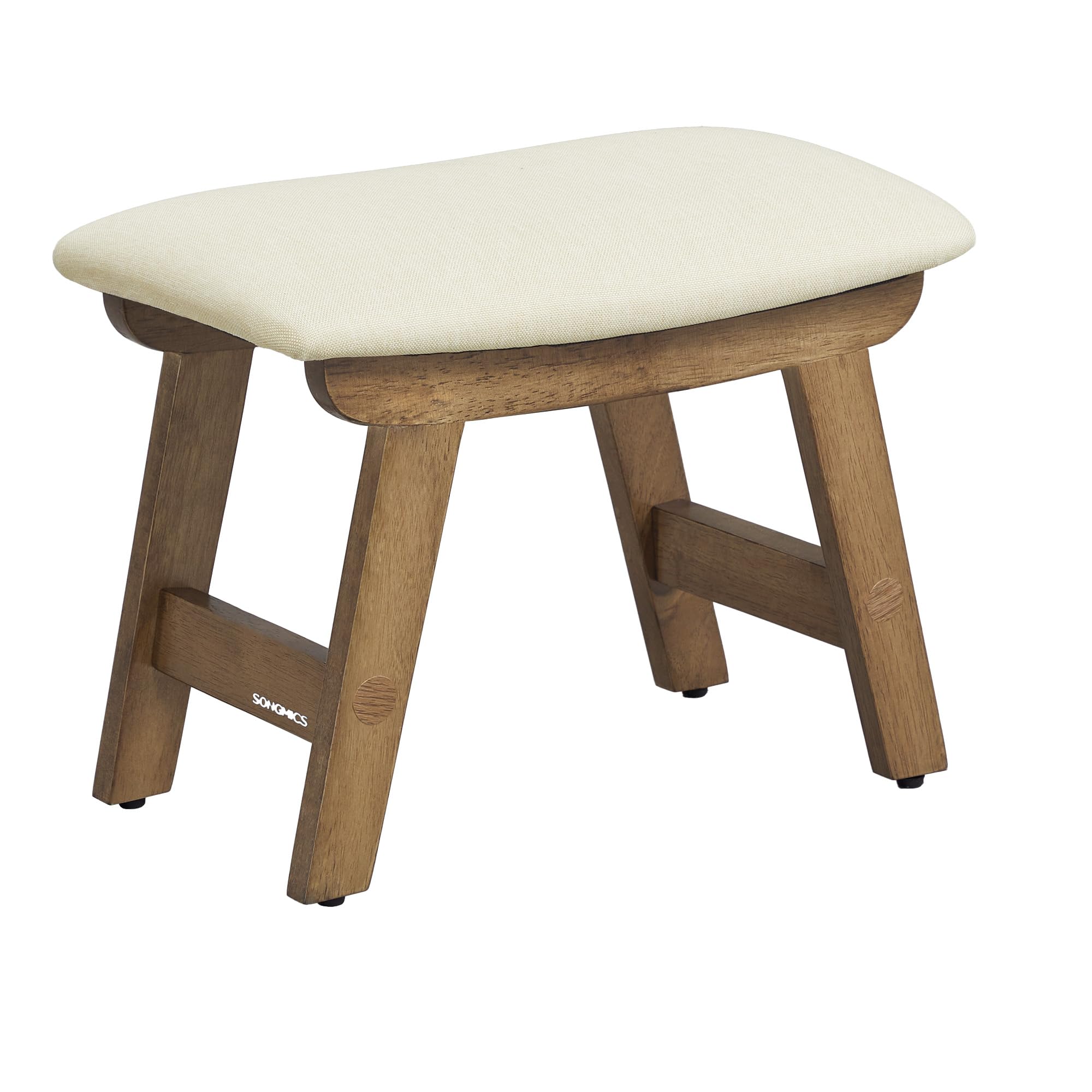 SONGMICS foot stool ottoman with solid wood frame provides sturdy daily support.