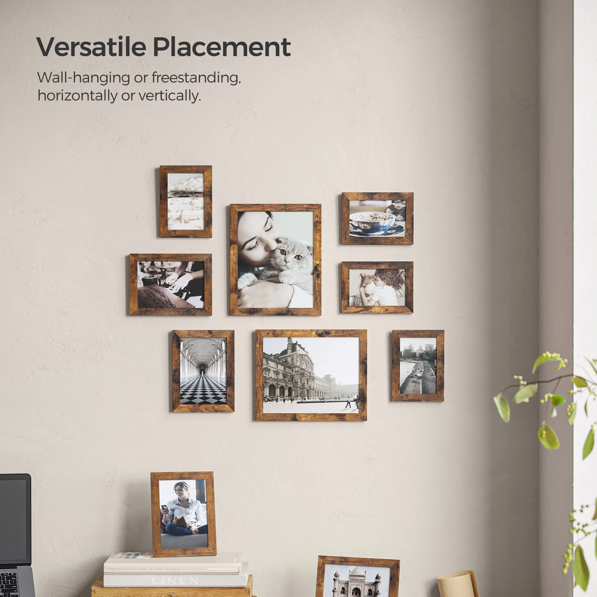 SONGMICS four 4x6 collage frames ideal for shelves or walls