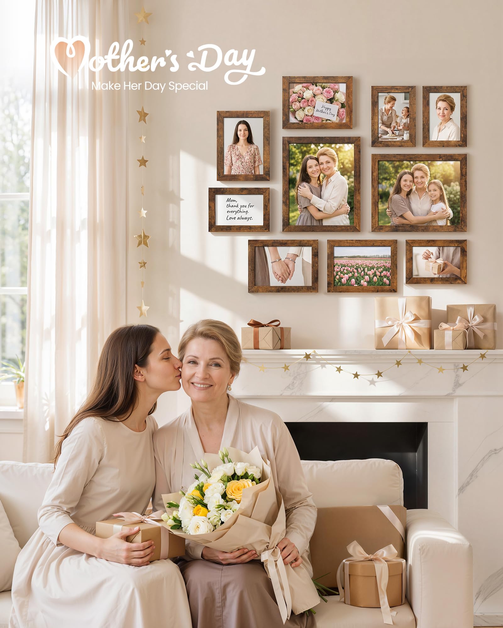 SONGMICS four 5x7 collage frames for a bright home memories wall