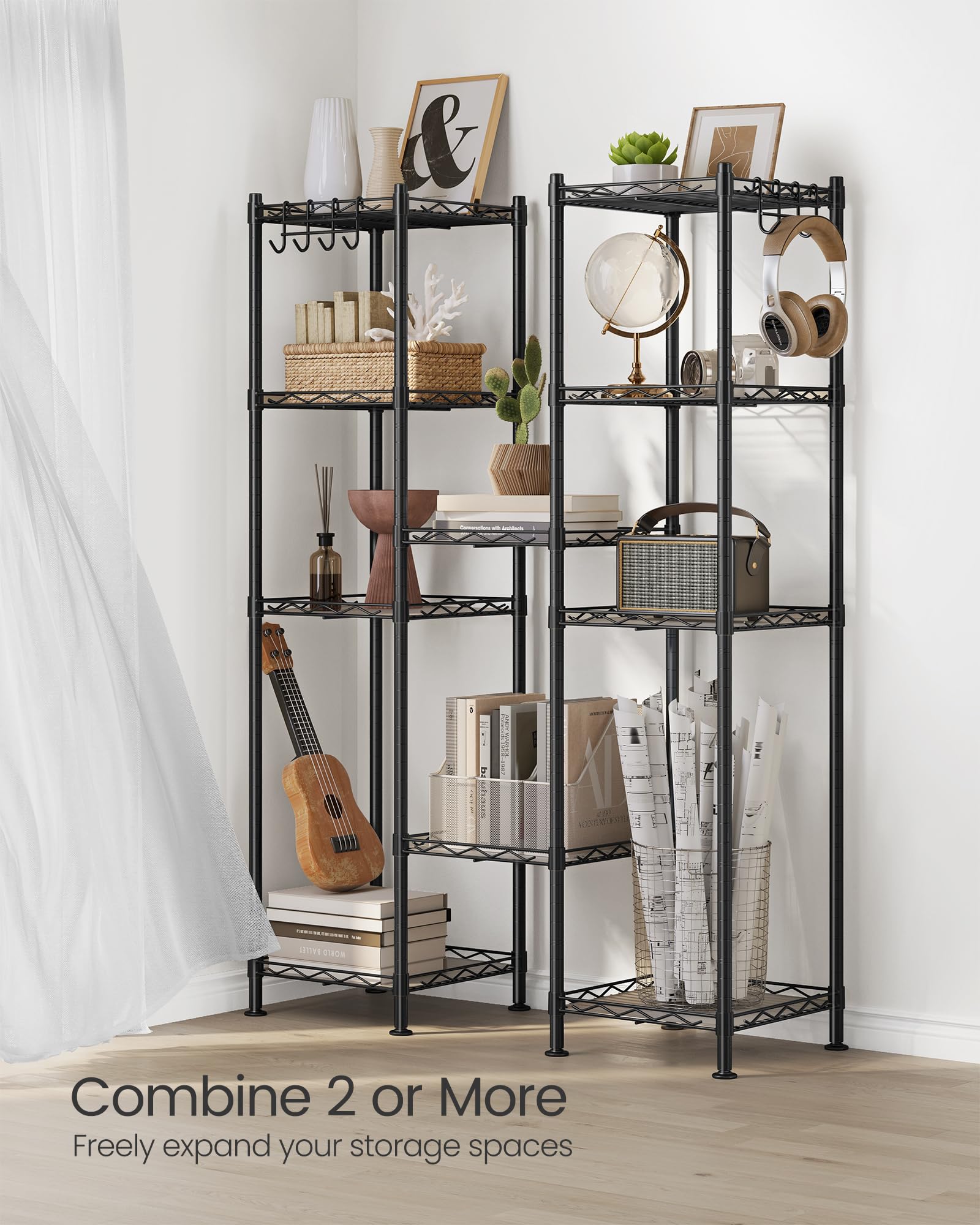 SONGMICS four adjustable feet ensure stable placement on uneven floors.