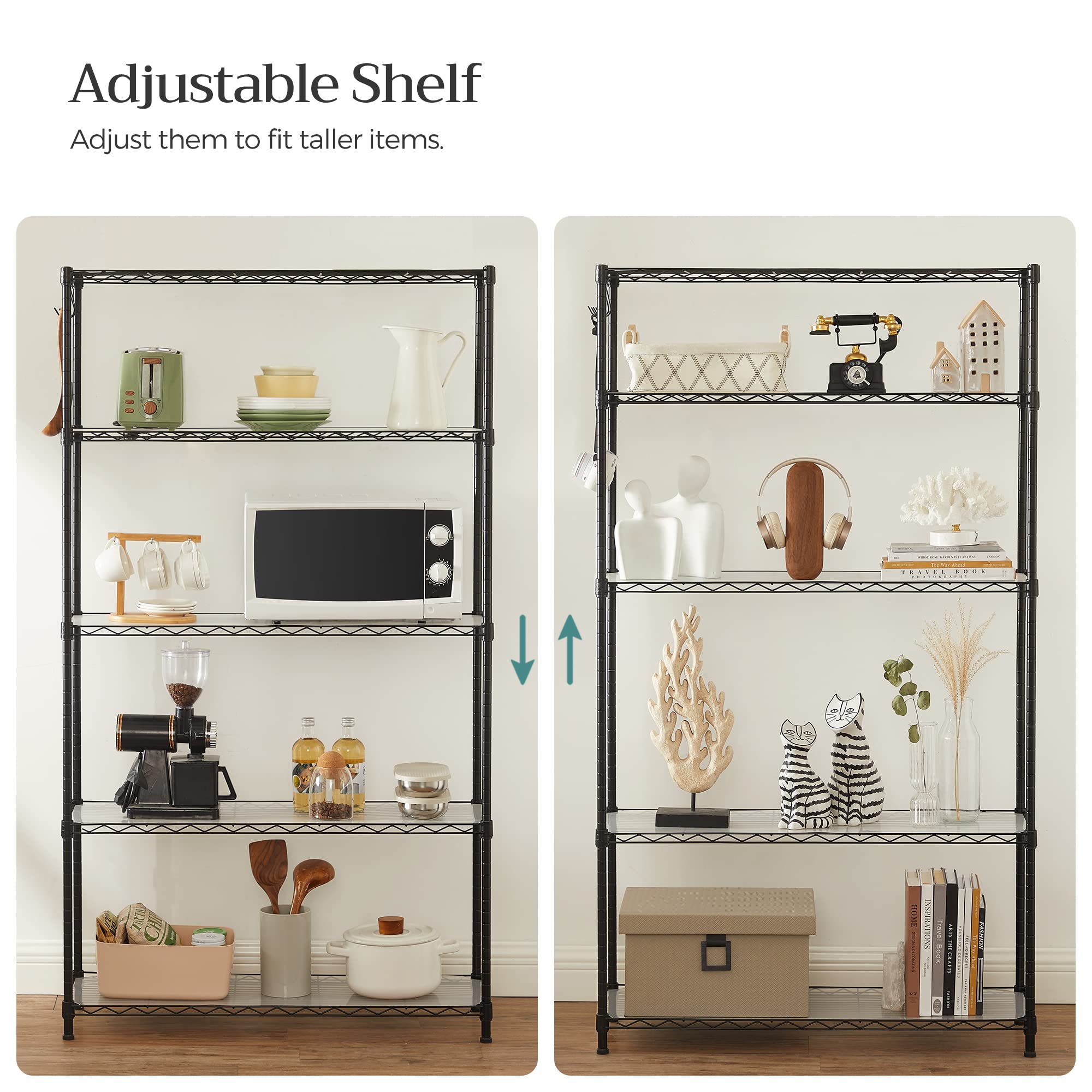 SONGMICS heavy-duty shelving with 1250 lb total capacity