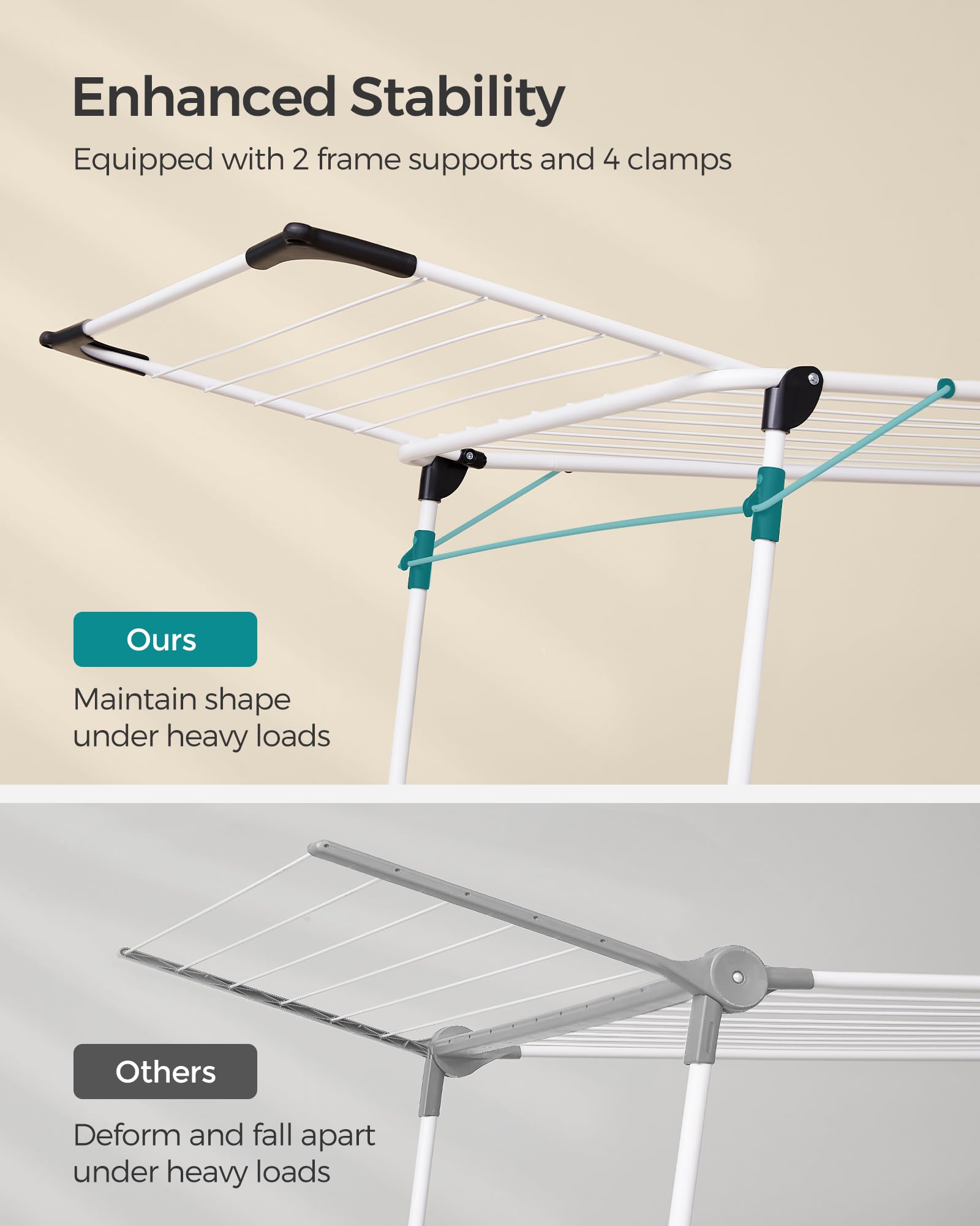 SONGMICS Gullwing supports up to 40 lb of laundry