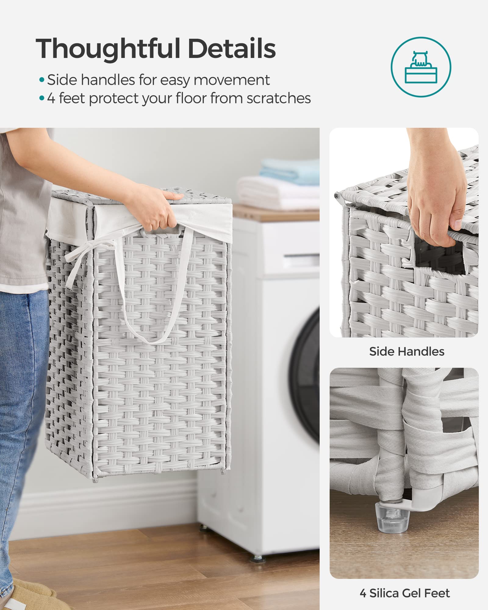 Songmics Hamper liner with handles for easy carrying