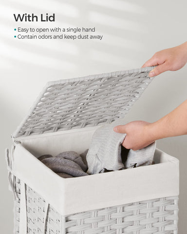 Songmics Hamper removable liner demonstrates hygiene-friendly washability