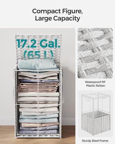 Songmics Laundry Hamper is waterproof and ventilated to keep clothes dry