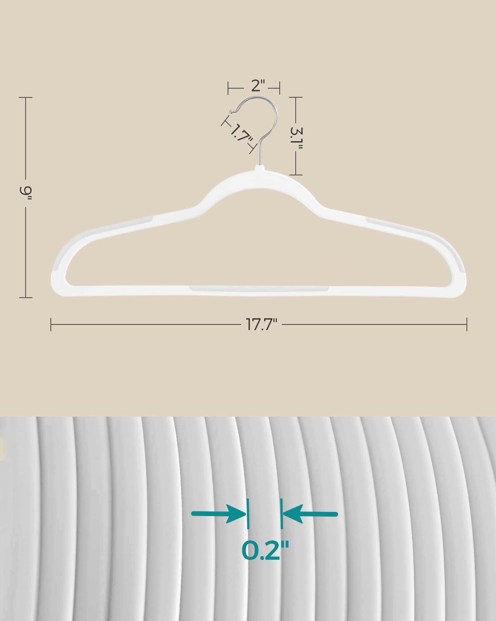 SongMics heavy-duty ABS with metal hooks supports jackets.