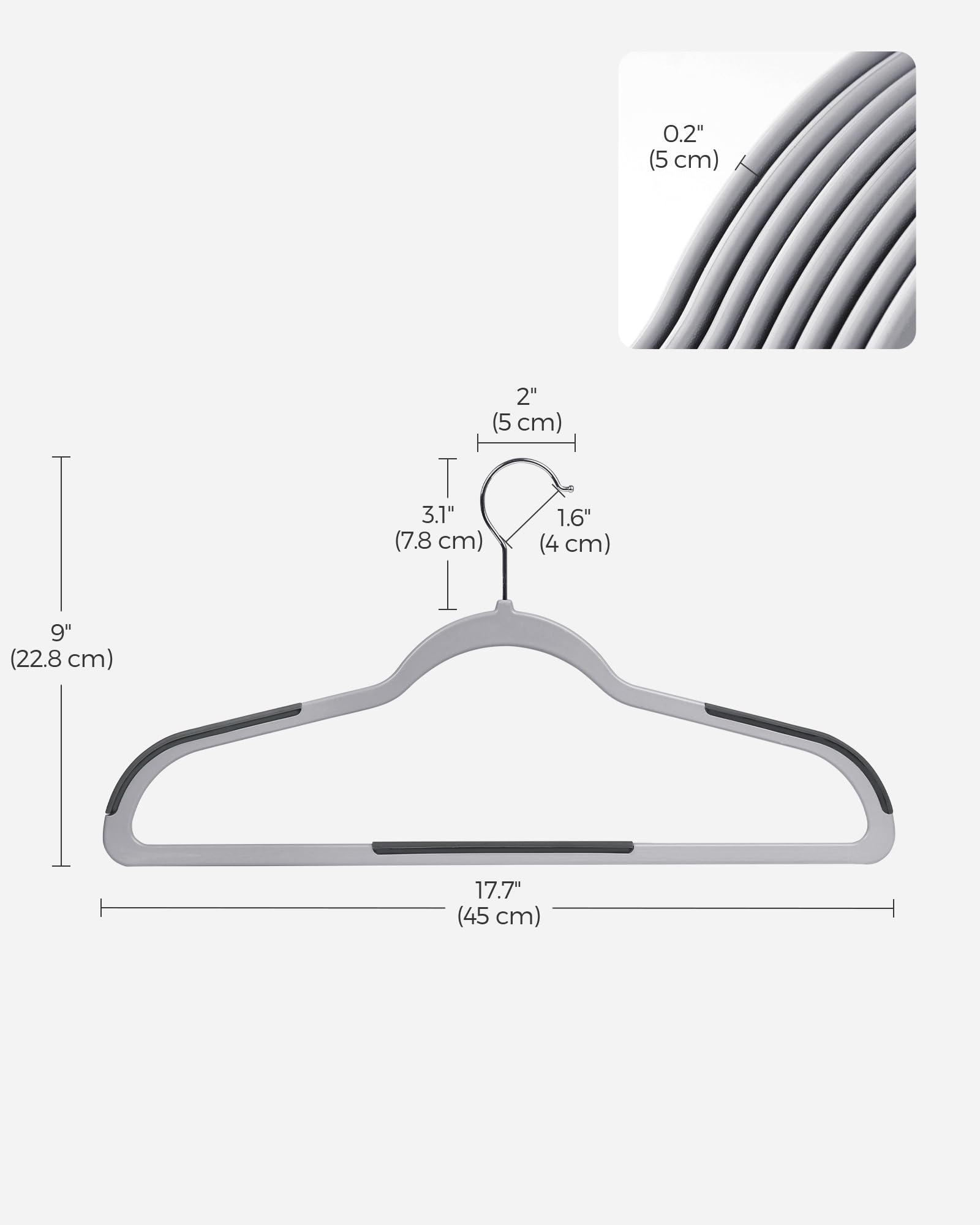 SONGMICS hangers suitable for coats, shirts, dresses, and pants
