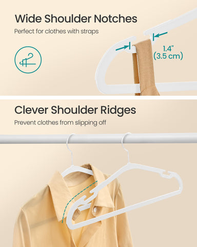 SONGMICS hangers with non-slip ridges secure straps and prevent slips