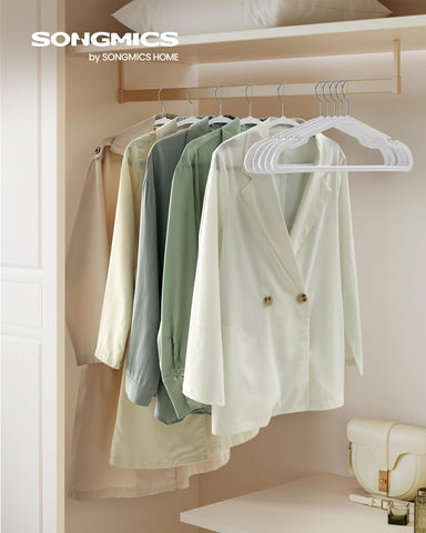 SONGMICS hangers with wide shoulder notches secure camisoles and dresses