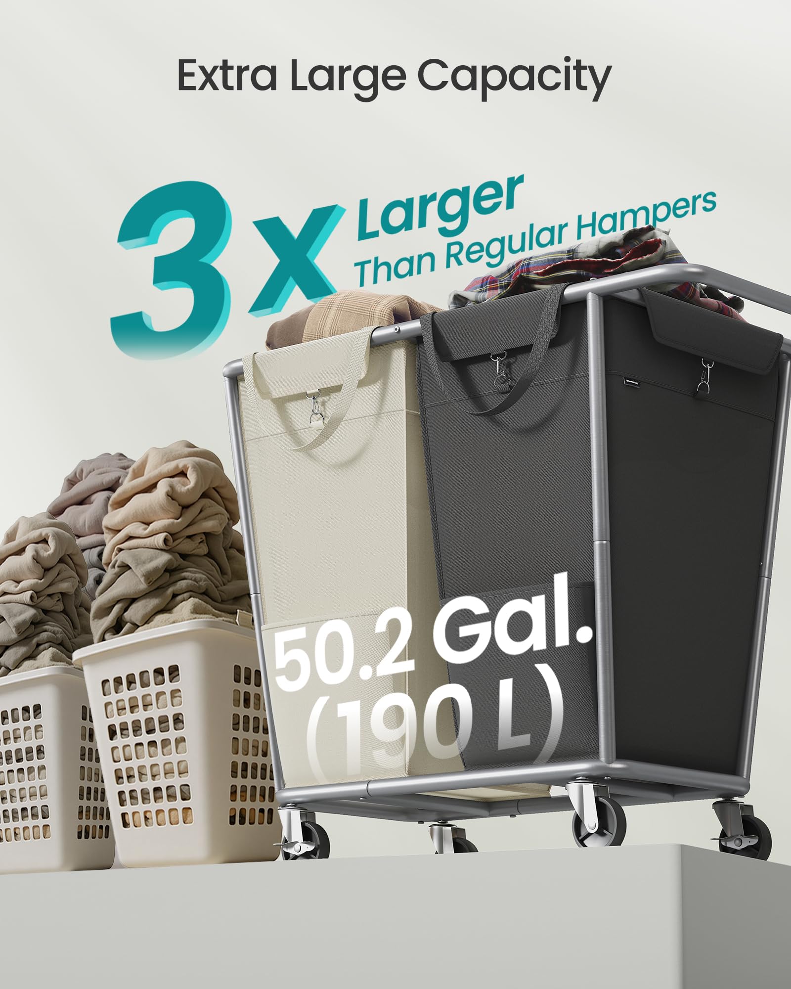 Songmics heavy-duty steel frame keeps shape during daily use.