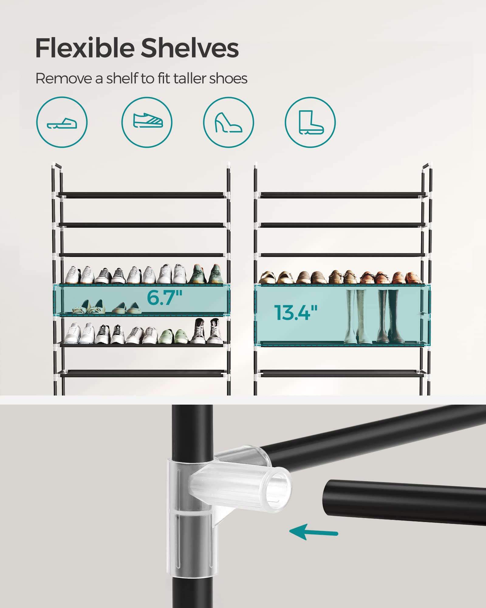 SongMics high-capacity rack keeps closet clutter under control