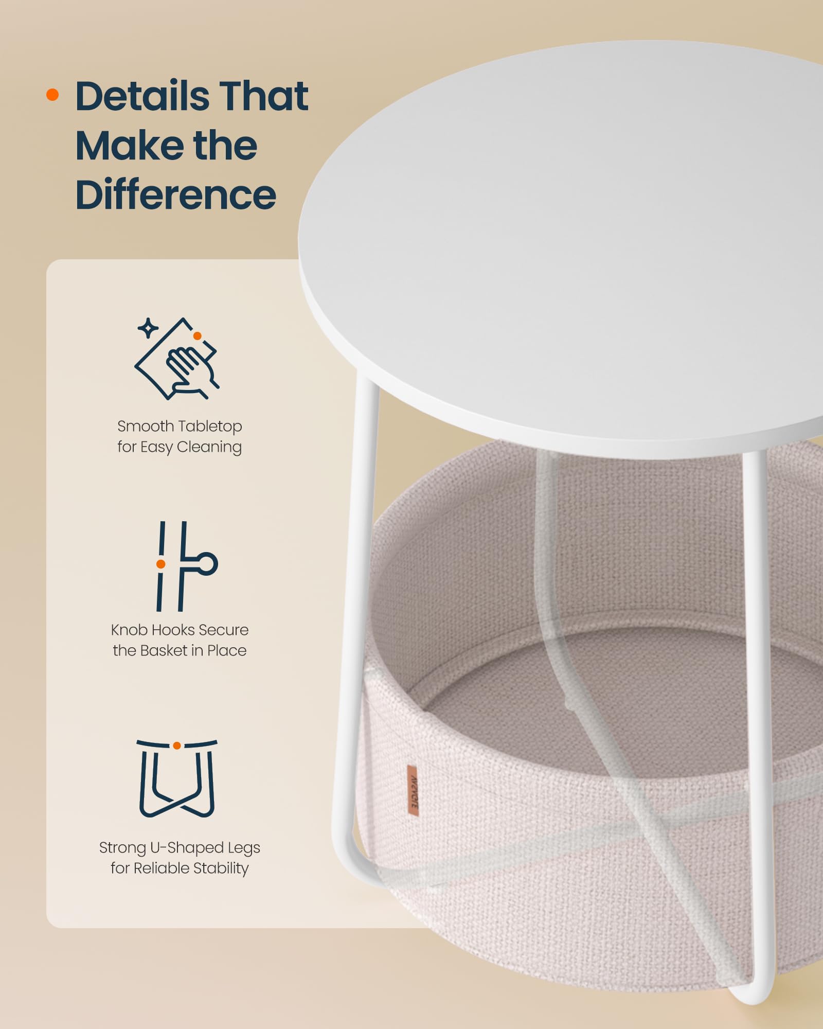 SongMics Home two-tier nightstand suitable for living room or bedroom setups.