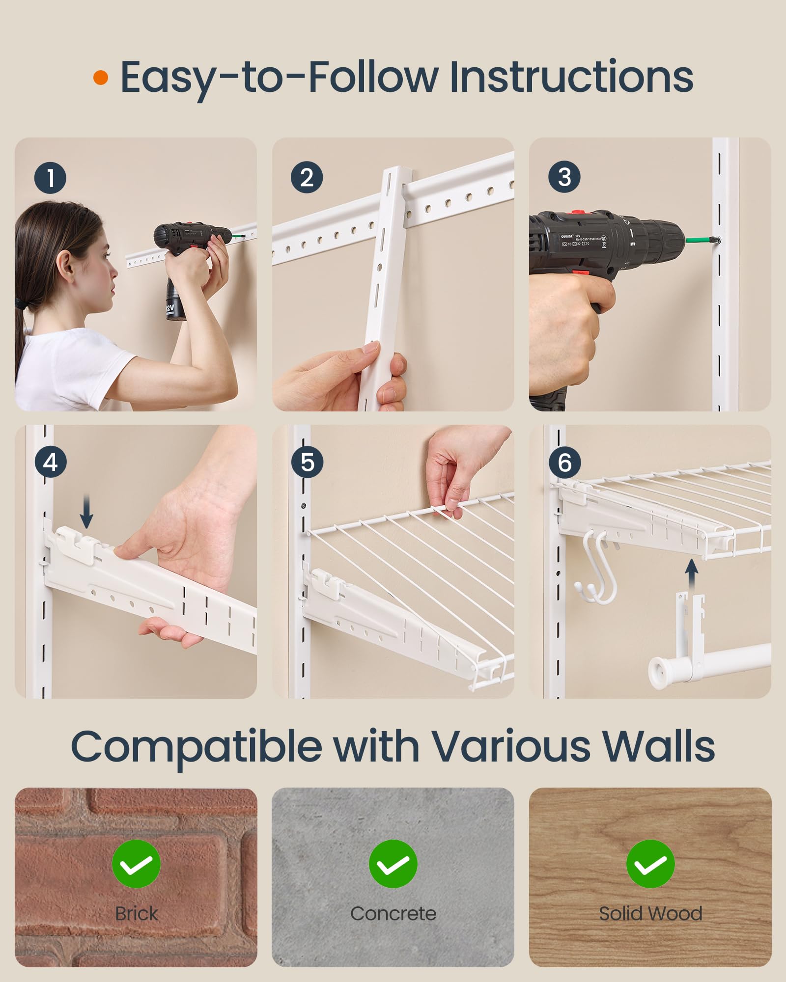 URGR031W01 organized wardrobe with flexible configurations.