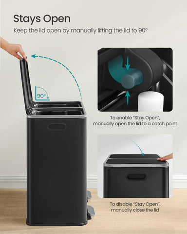 SONGMICS included 15 trash bags for quick setup