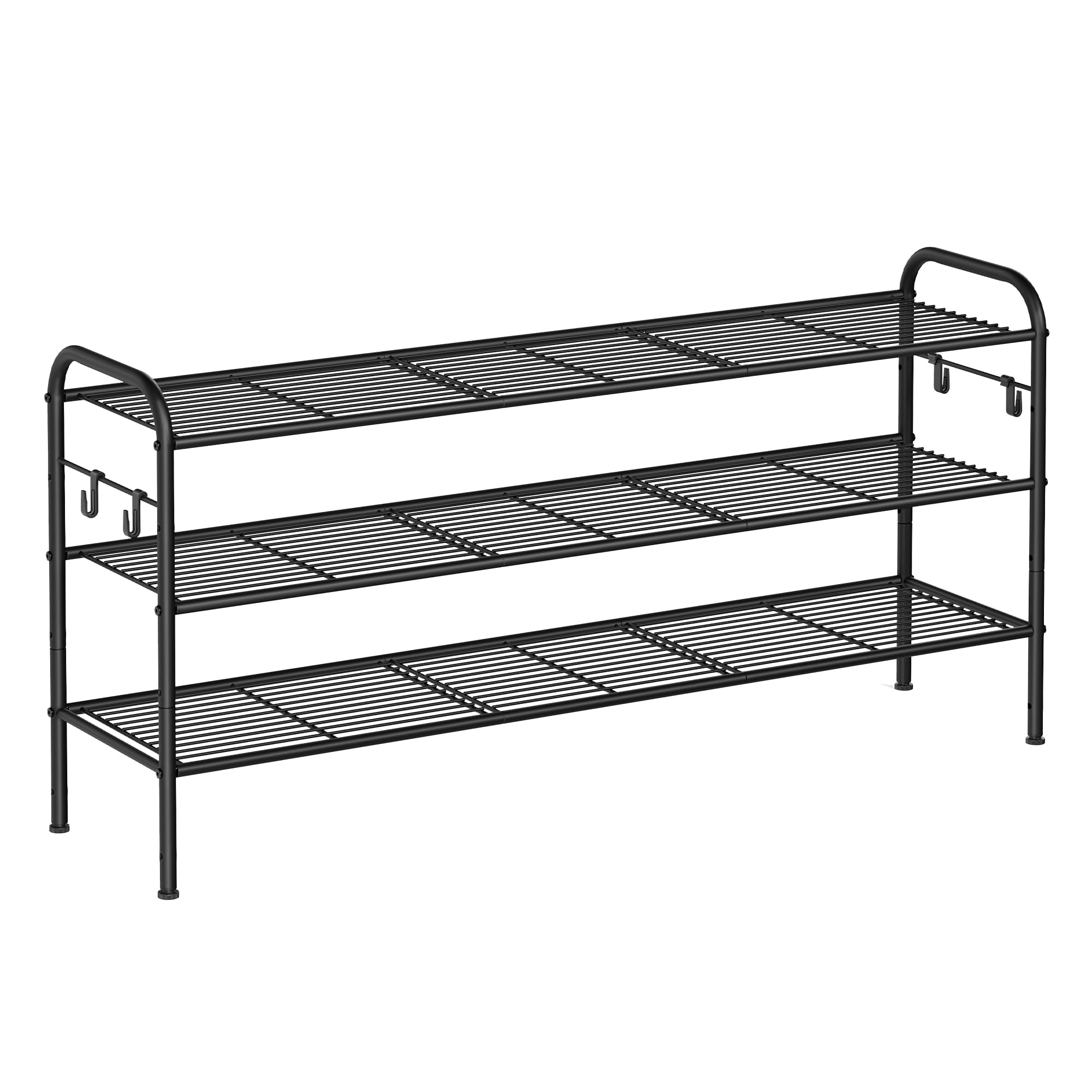 SongMics ink black 3-tier shoe rack optimized for compact entryway storage