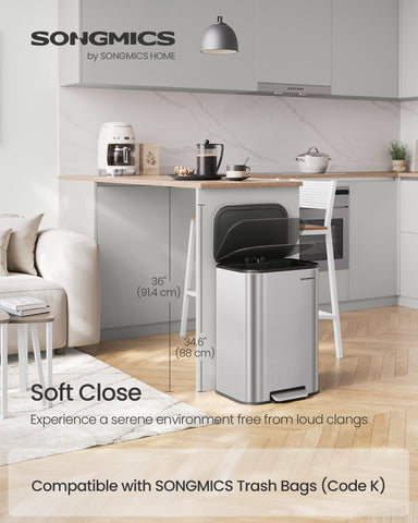 SONGMICS inner bucket with built-in handles simplifies bag removal.