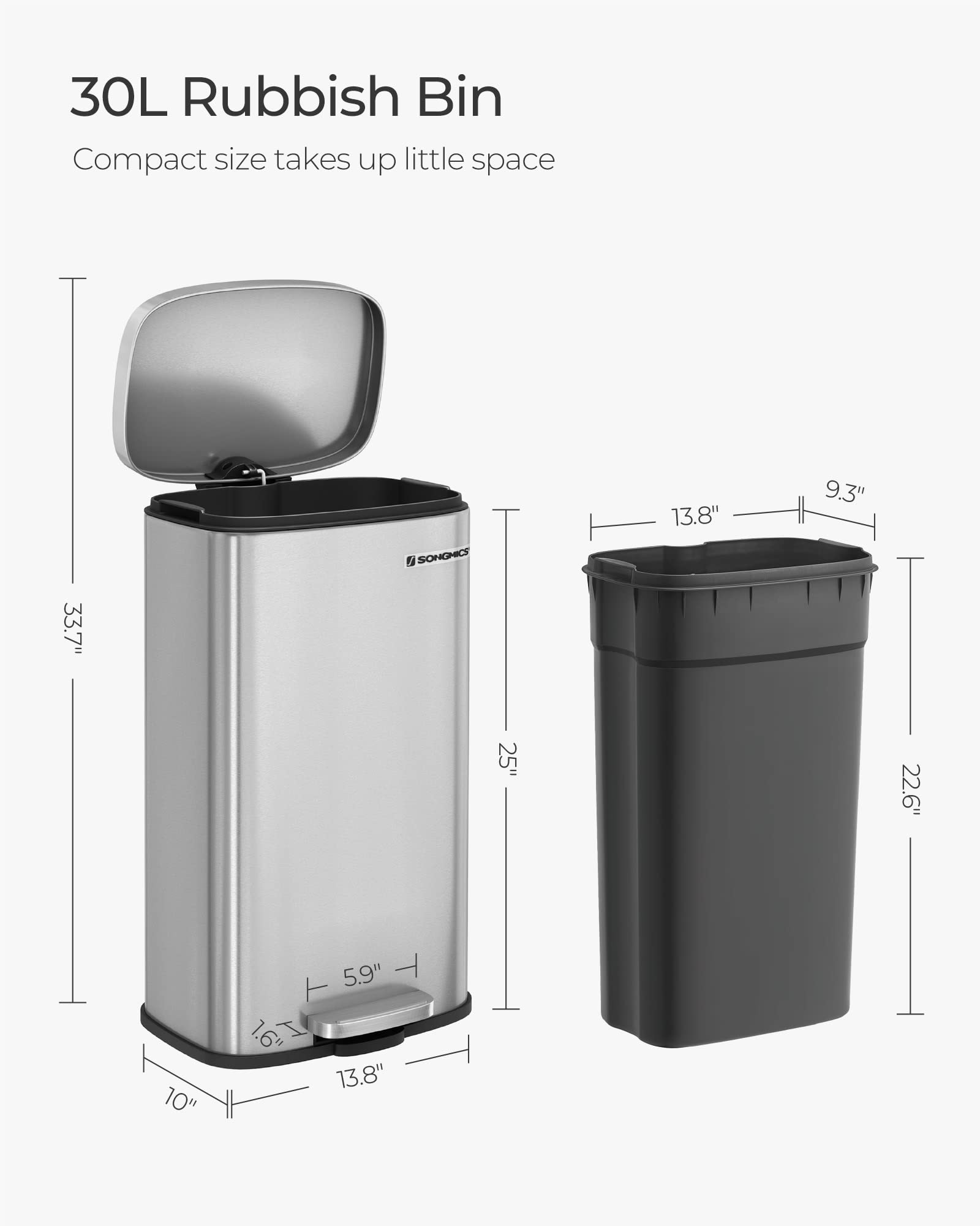 SongMics inner bucket removable for easy bag changes.