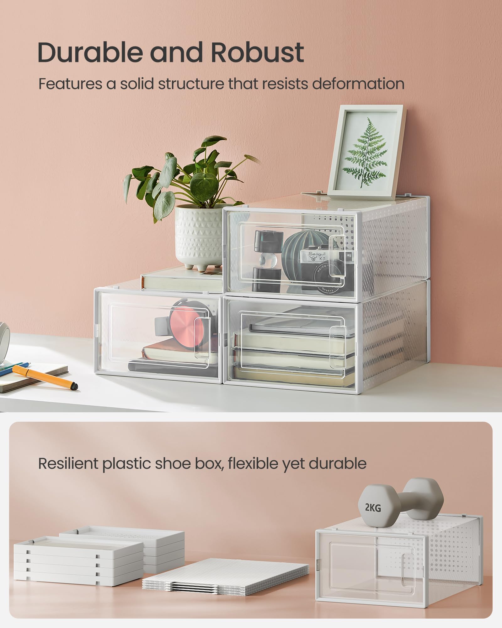 SONGMICS inner dimensions 12.2 x 8.8 x 5.3 inches fit up to US 11 women.