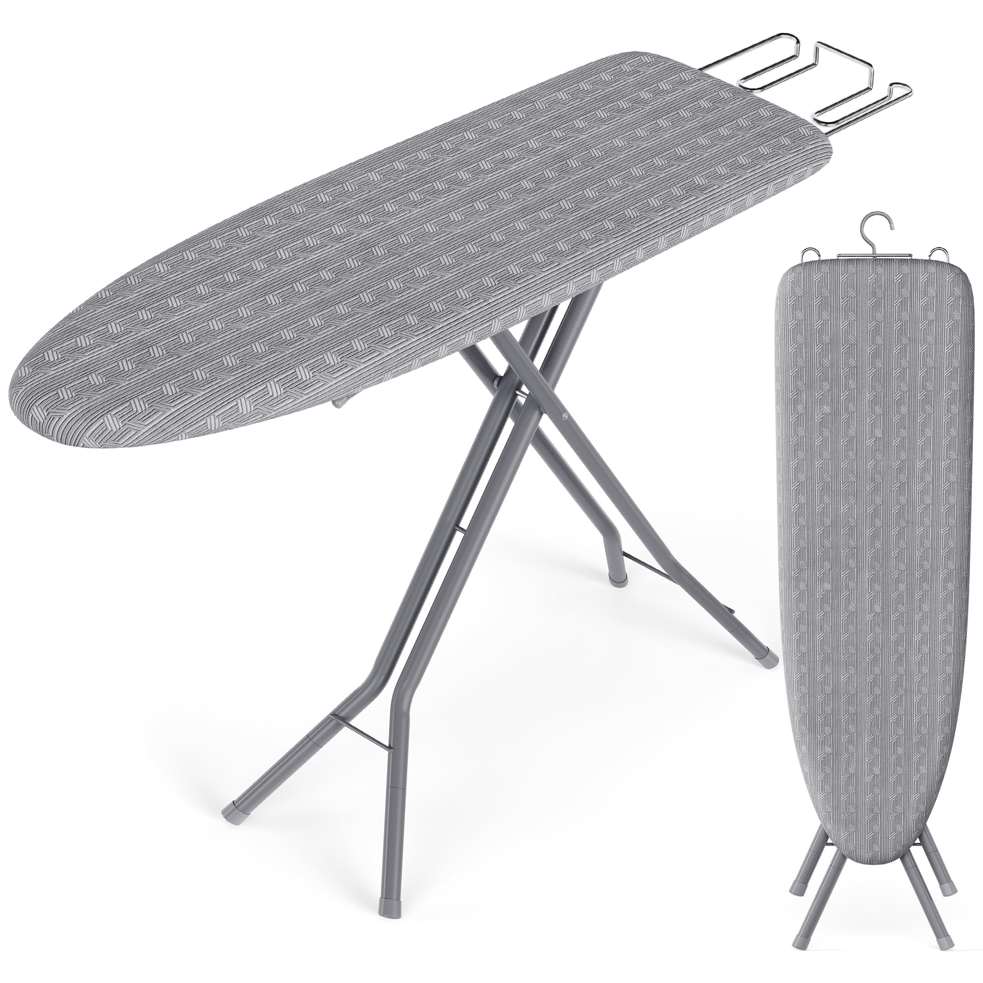 SONGMICS ironing board folded with dual X-legs for compact storage