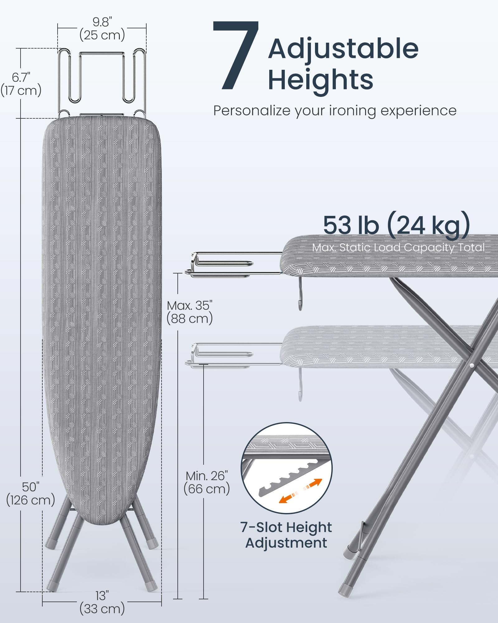 SONGMICS ironing board iron rest kept within reach