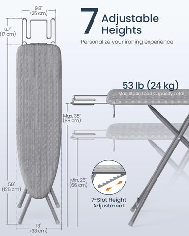 SONGMICS ironing board iron rest kept within reach