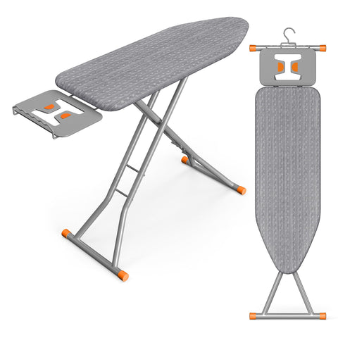 SONGMICS ironing board with retractable iron rest for space-saving ironing and hanging