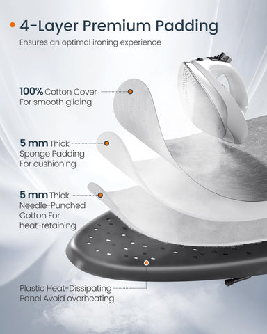 SONGMICS ironing board sturdy steel X-legs for durability