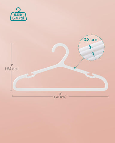 SongMics 14x7 inch kids hangers help keep closets tidy.