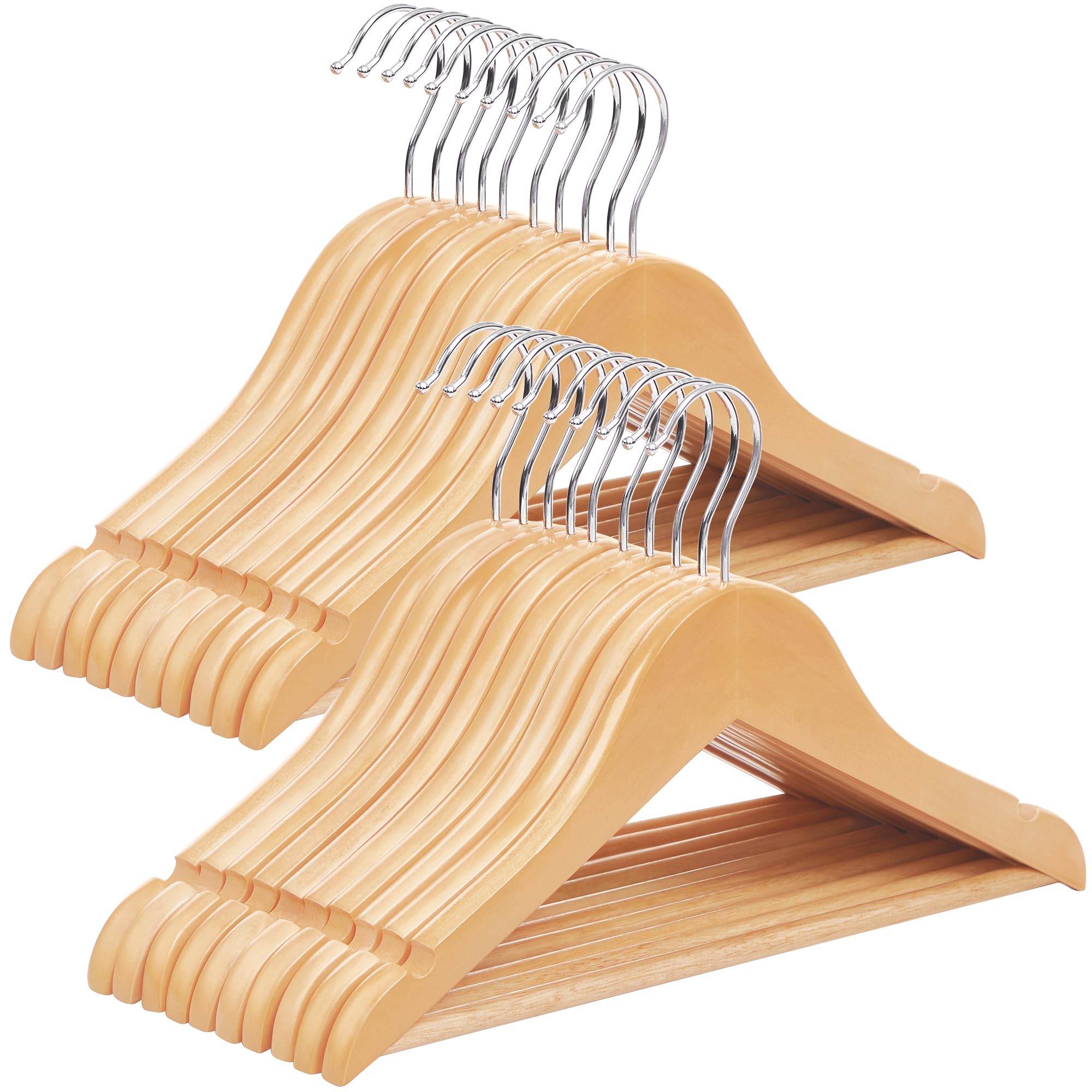 SONGMICS kids wooden hangers full set showcases solid maple construction for daily use