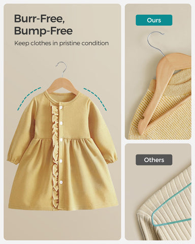 SONGMICS kids hangers with shoulder notches protect delicate outfits
