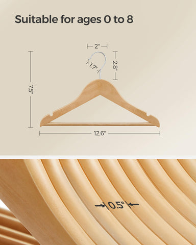 SONGMICS kids hangers with 360-degree swivel hook for easy hanging
