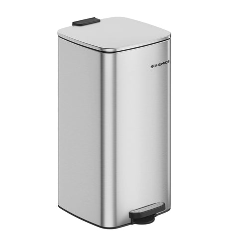 SONGMICS kitchen trash can with rectangular opening saves space and simplifies disposal.