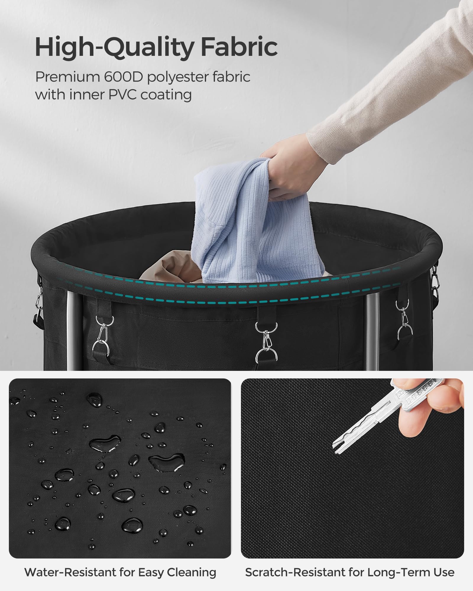 SongMics large 190-liter capacity stores clothes in a single trip